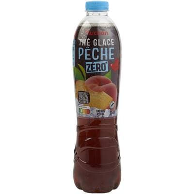 Auchan Thé glacé saveur pêche zéro, 1,5L