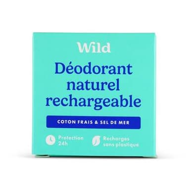 Wild Déodorant stick Naturel au Coton Frais et Sel de Mer, 40g