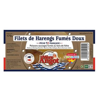 La Mère Angot Filets de Harengs Fumés Doux Pêche Française, 170g