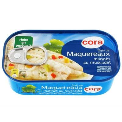 Cora Filets de Maquereaux Marinés au Muscadet et aux aromates, 118g