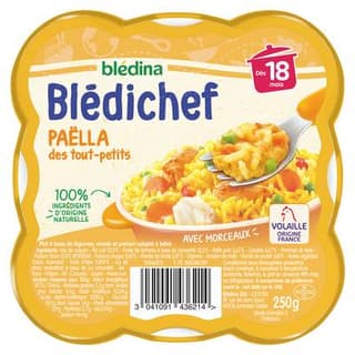 Blédina - Blédi'chef Paëlla des Touts Petits Assiette Bébé Dès 18 mois, 250g