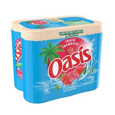 Oasis Boisson aux fruits fraise framboise, 6x33cl