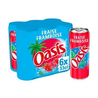 Oasis Boisson aux fruits fraise framboise, 6x33cl