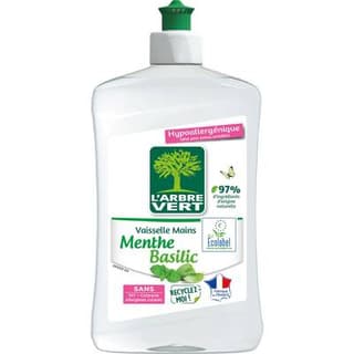 L'arbre Vert Liquide vaisselle menthe basilic, 500ml