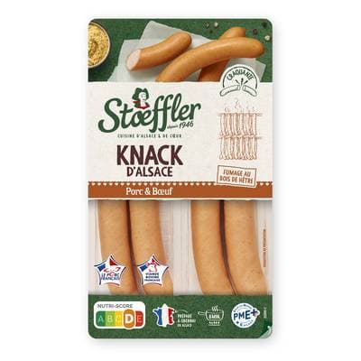 Stoeffler Knack d'Alsace, 4 saucisses - 220g