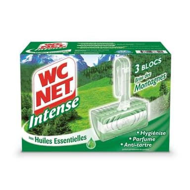 WC net Bloc WC intense brise des montagnes aux huiles essentielles, 3 blocs