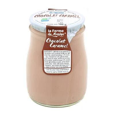 La Ferme du manège Yaourt Chocolat Caramel au lait entier, 180g