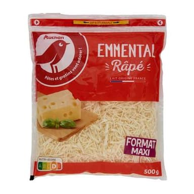 Auchan Emmental râpé français, 500g