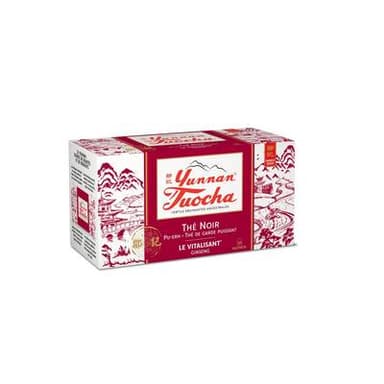 TuoCha Thé noir du Yunnan au ginseng - 20 sachets, 40g