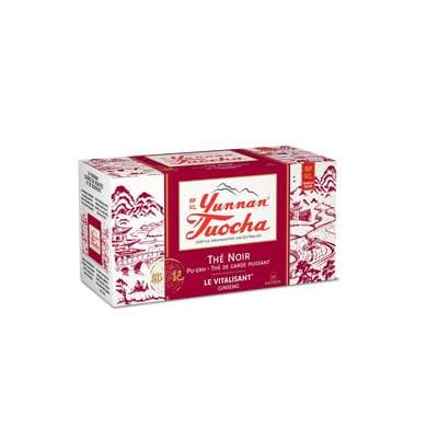 TuoCha Thé noir du Yunnan au ginseng - 20 sachets, 40g