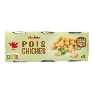 Auchan Pois chiches, 3x130g