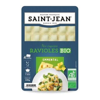Saint Jean Ravioles à l'emmental Bio, 240g