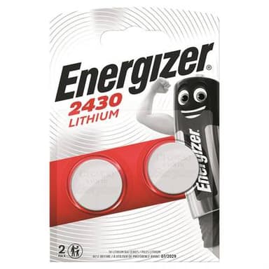 Energizer 2 Piles Bouton CR2430 Lithium 3V, 2  piles