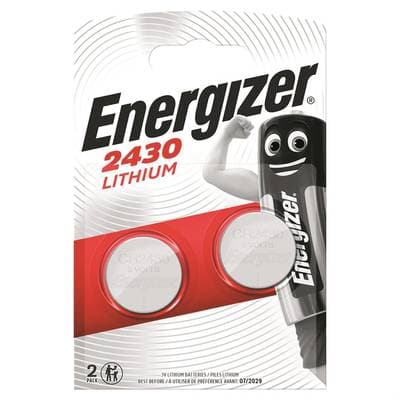 Energizer 2 Piles Bouton CR2430 Lithium 3V, 2  piles