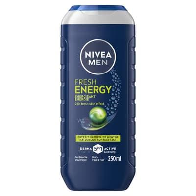 Nivea Men Gel douche Fresh Energy Homme à l'extrait de menthe, 250ml