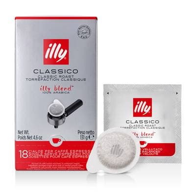 Illy Dosettes de café torréfaction classique pour café espresso 100% arabica compatibles E.S.E, 18 capsules