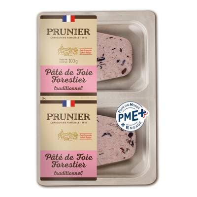 Prunier Pâté de Foie Forestier Traditionnel, 2 tranches - 100g
