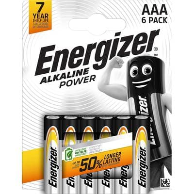 Energizer Piles alcaline power LR03 / AAA, 6 piles