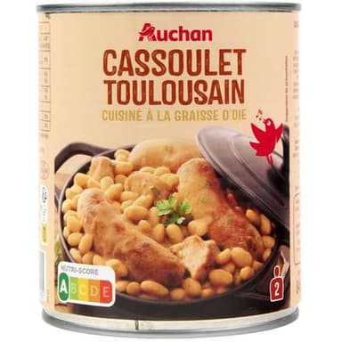Auchan Cassoulet toulousain cuisiné à la graisse d'oie, 840g