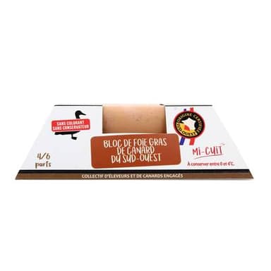 Terroir de Caractère Bloc de Foie Gras de Canard IGP Sud-Ouest, 5/8 parts - 250g