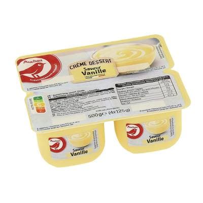Auchan Crème dessert saveur vanille, 4x125g