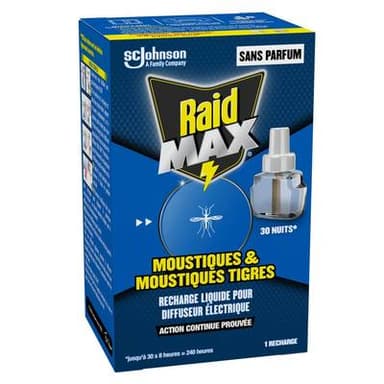 Raid Max Recharge pour diffuseur électrique 30 nuits, 1 recharge