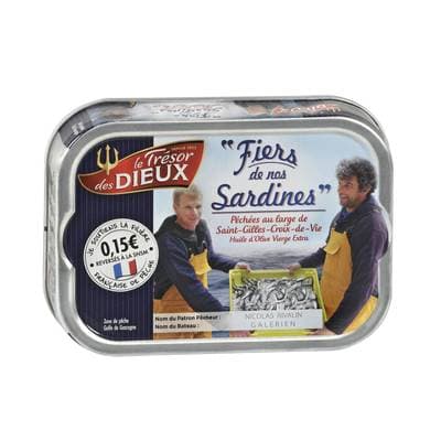 Trésor des Dieux Sardines à l'Huile d'Olive Vierge - Fiers de nos Sardines, 115g