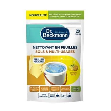 Dr Beckmann Nettoyant en Feuilles Sols & Multi-usages -Citron d'été, 20 feuilles