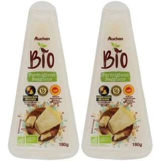 Auchan BIO Parmigiano Reggiano bio DOP, Lot de 2x180g
