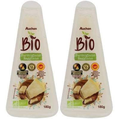 Auchan BIO Parmigiano Reggiano bio DOP, Lot de 2x180g