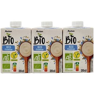 Auchan BIO Riz Cuisine Bio - Préparation culinaire, 3x20cl