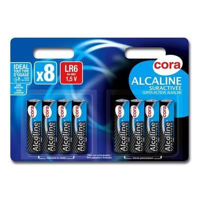 3257984163215 - Cora - 8 Piles LR06 / AA Alcaline Suractivées