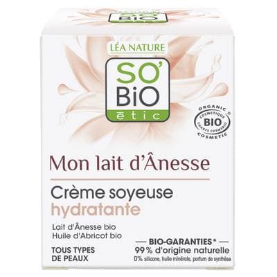 SO'BiO étic Crème soyeuse hydratante Bio - au lait d'ânesse, 50ml