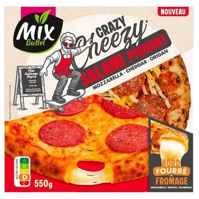Mix Buffet Pizza cheezy salami piquant mozzarella cheddar origan, 550g