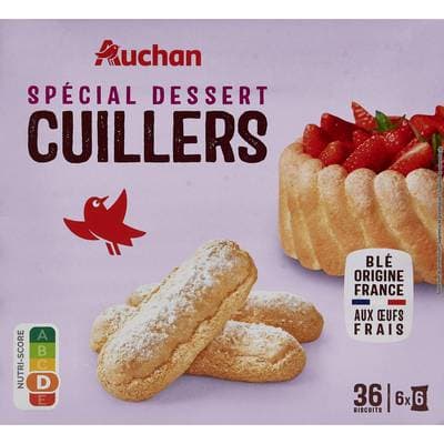 Auchan Biscuits cuillers spécial dessert aux oeufs frais, 300g