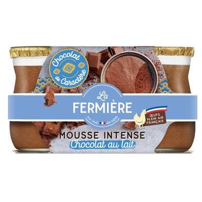 La Fermière Mousse au chocolat au lait, 2x70g