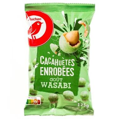 Auchan Cacahuètes enrobées goût wasabi, 125g