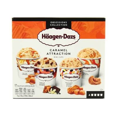 Häagen-Dazs Crème glacée caramel attraction, 4 pots - 351g