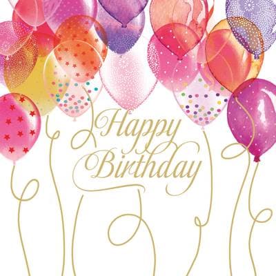 Paperproducts Design Serviette en papier Birthday Balloons, 20 serviettes de 33 x 33 cm