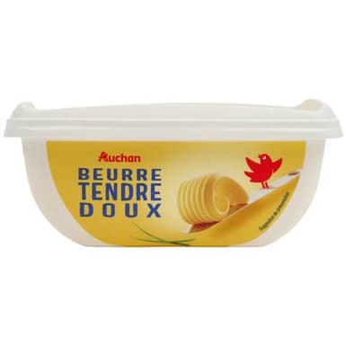 Auchan Beurre tendre doux, 250g