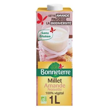 Bonneterre Boisson bio Millet Amande Noisette, 1L