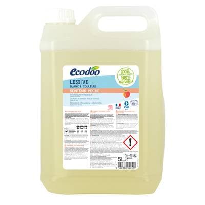 Ecodoo Lessive liquide huille essentielle bio & arôme de pêche 160 lavages, 5L
