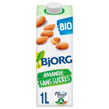 Bjorg Lait d'Amande Sans Sucres Ajoutés Boisson Végétale Bio, 1L