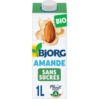 Bjorg Lait d'Amande Sans Sucres Ajoutés Boisson Végétale Bio, 1L