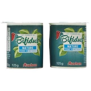 Auchan Yaourt au bifidus nature, 4x125g