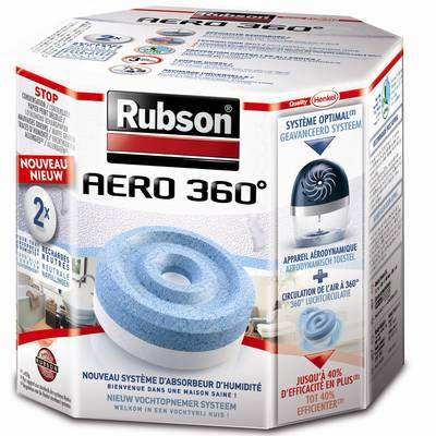 Rubson - Absorbeur d'humidité- Pack de 2 recharges aéro 360 