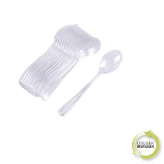 Homea Grande cuillère transparente réutilisable, 12 grande cuillères