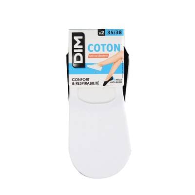 Dim Socquettes femmes en modal noir blanc, Taille 35/38