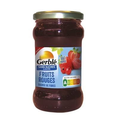 Gerblé Sans Sucres Ajoutés Fruits Rouges à tartiner sans sucres ajoutés -89% de sucres en moins, 320g