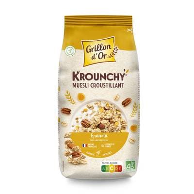 Grillon Or Céréales Krounchy Granola Miel et Noix de Pécan BIO, 500g